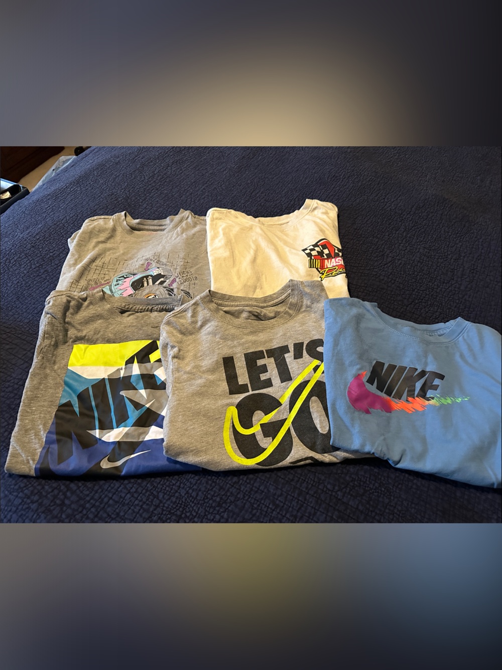 Nike Kids' Short-Sleeve Graphic Tee Lot — Gray, Blue, White